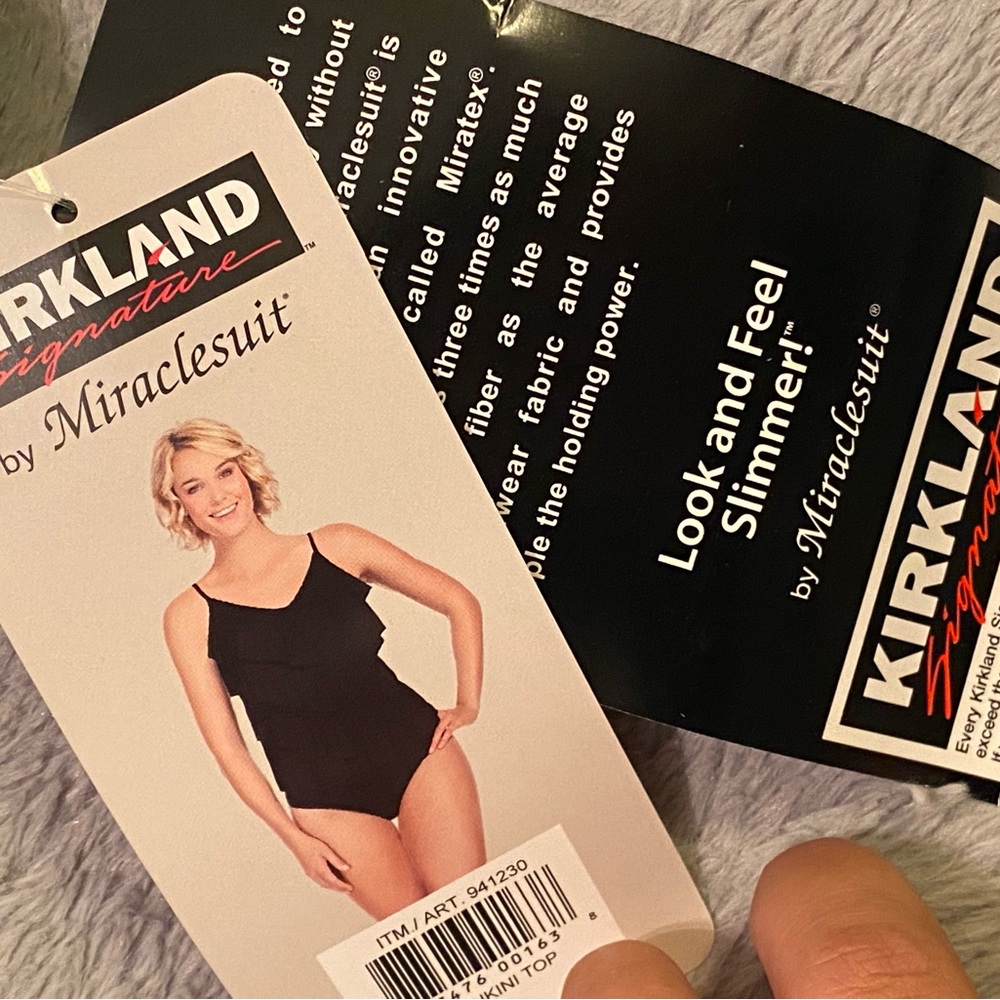 Kirkland Signature By MIRACLESUIT TANKINI TOP Size 12, Solid Black, Layered) - Picture 8 of 10